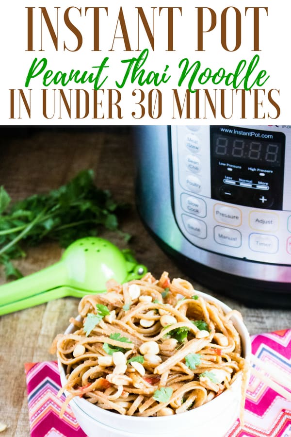 Instant Pot Thai Peanut Noodles - Make In Under 30 Minutes! 