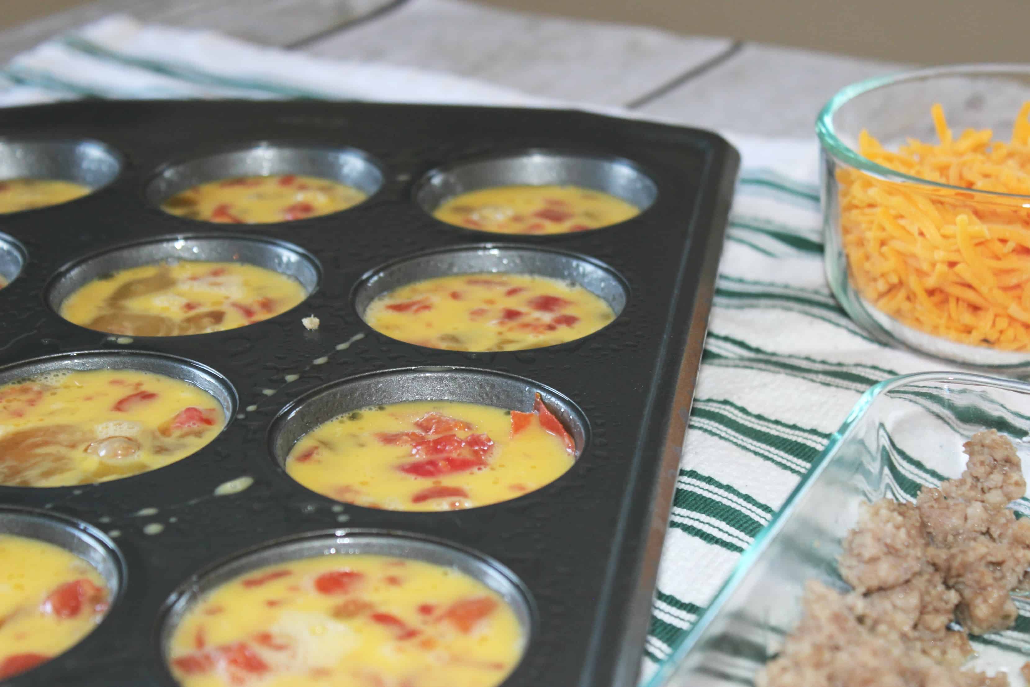 Sausage Egg Omelets In Muffin Tin Recipe To Kick Start Your Morning - Perfect to Re-Heat for a Quick Morning Breakfast on the Go! 