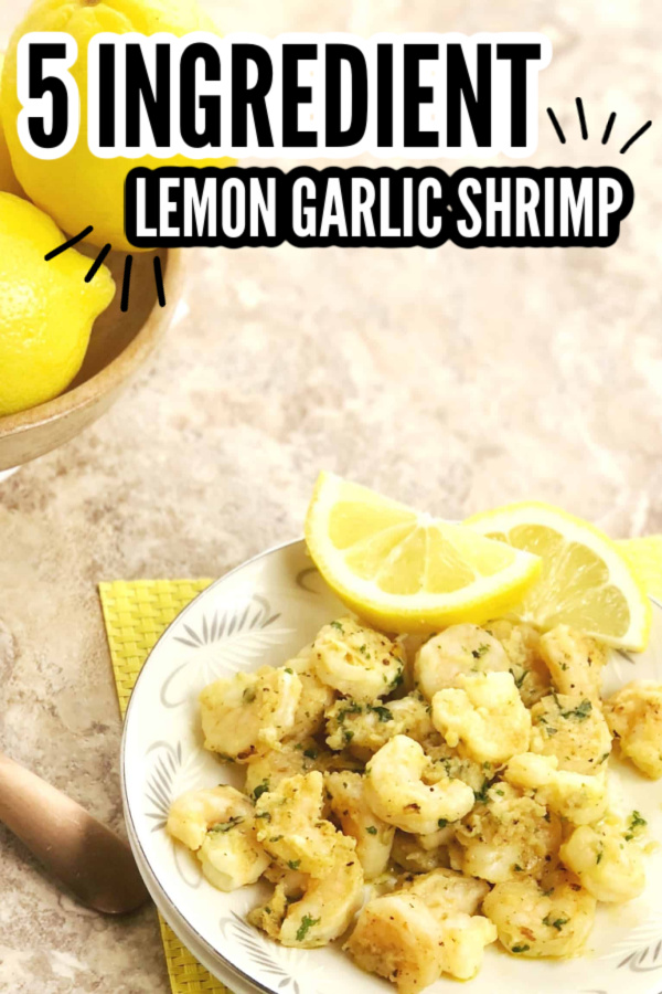 Lemon garlic shrimp on a plate 
