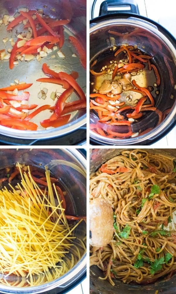 step pictures on how to make instant pot thai noodles 