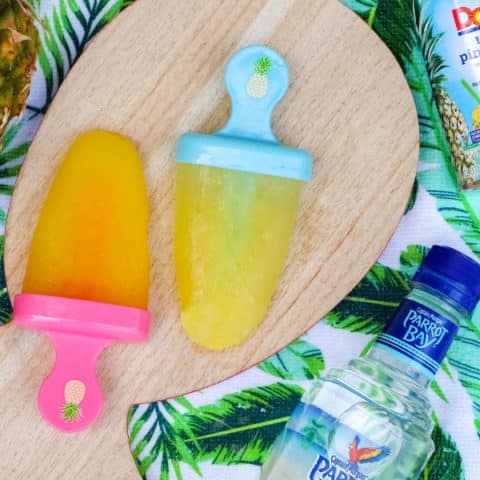 alcoholic popsicles by parrot bay and pineapple juice