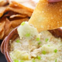 Crab Rangoon Dip with Wonton Chips (Hot Crab Dip!)