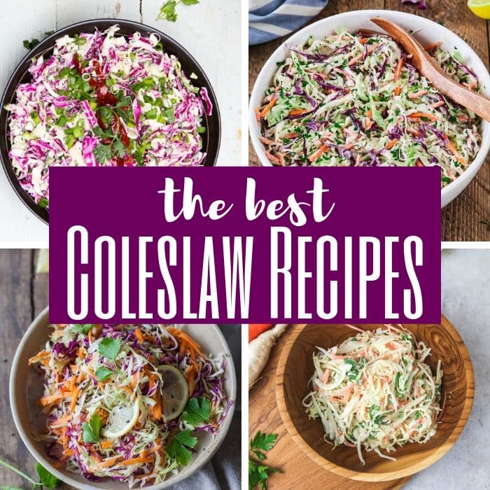 a variety of coleslaw recipes pictured 