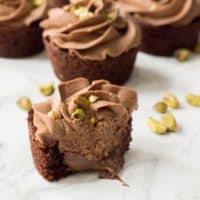 Nutella Cupcakes with Pistachio Chocolate Buttercream