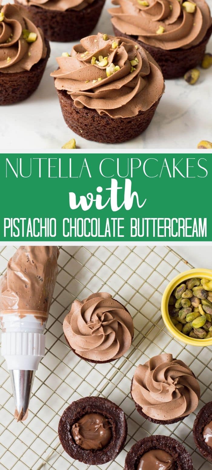 nutella cupcakes pin image 