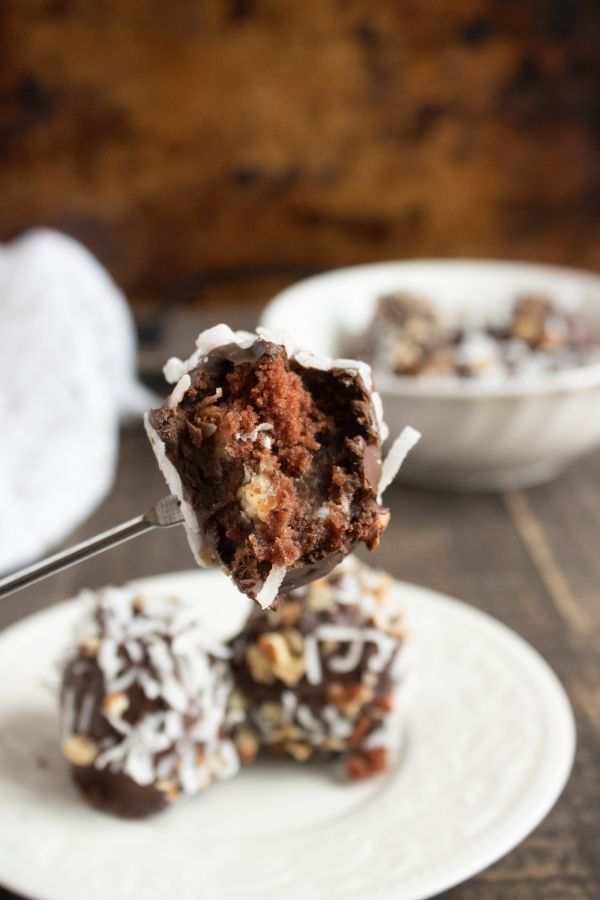 German Chocolate Cake Balls Recipe - Bake Me Some Sugar