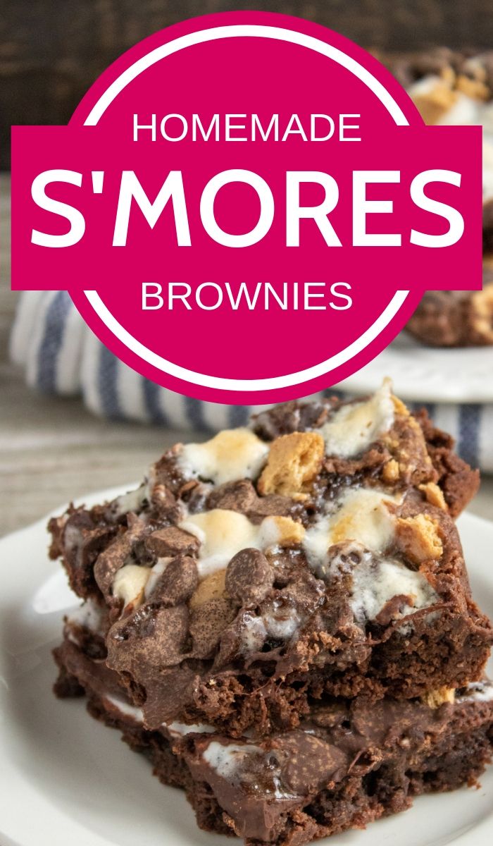 smores brownies pinnable image