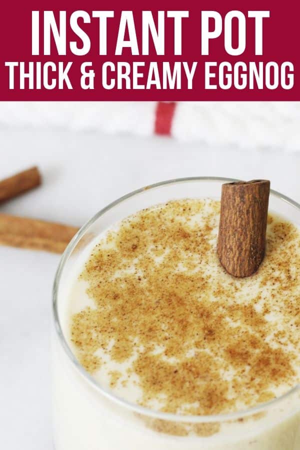 glass with eggnog in the cup with cinnamon stick