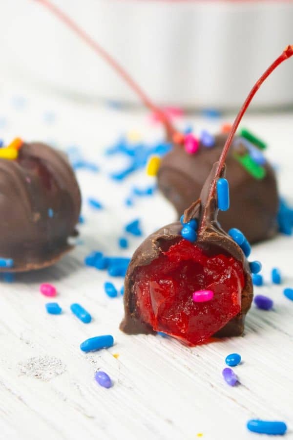 drunken cherries on plate