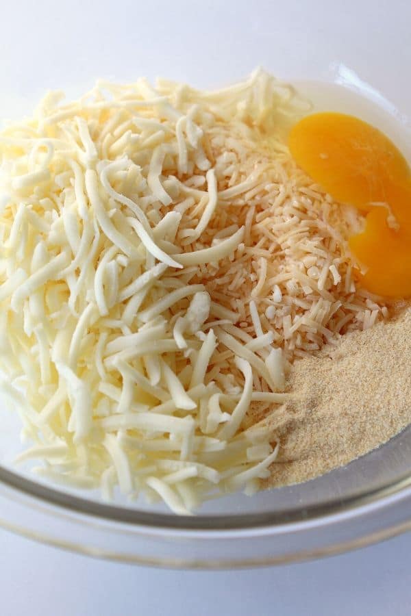keto breadstick ingredients in a bowl