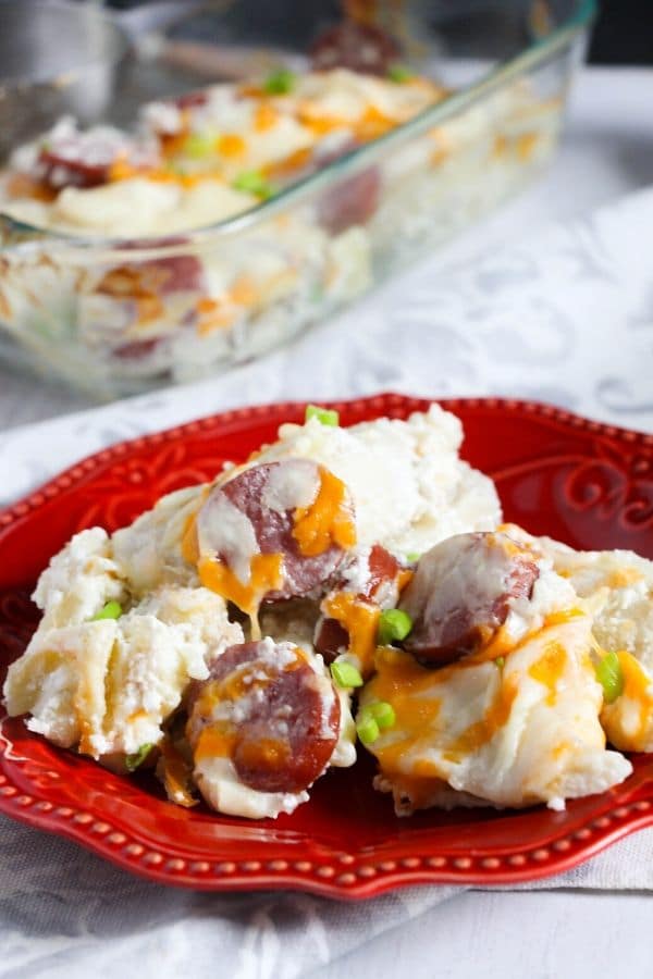 Pierogies and Kielbasa Casserole - 30 Minute Dinner • Bake Me Some Sugar