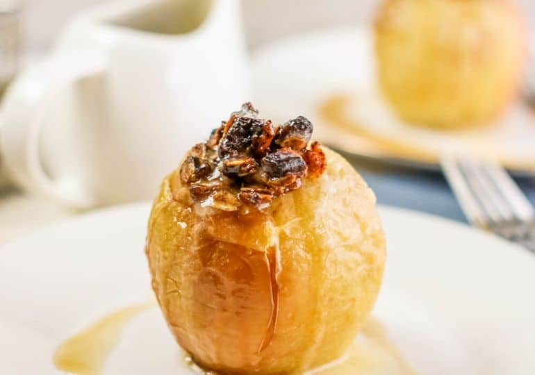 Air Fryer Baked Apples Stuffed With Oats • Bake Me Some Sugar