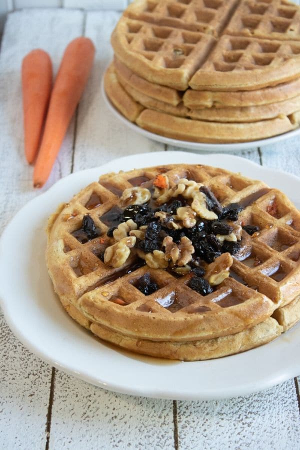 Carrot Cake Waffles From Scratch - Bake Me Some Sugar