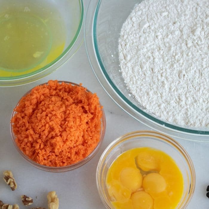 ingredients for carrot waffles