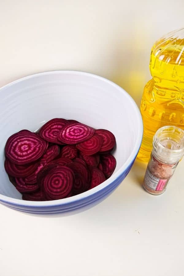 bowl with beets and ingredients to the side 