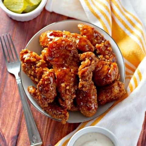 Air Fryer Sweet And Spicy Crispy Chicken Tenders - Bake Me Some Sugar