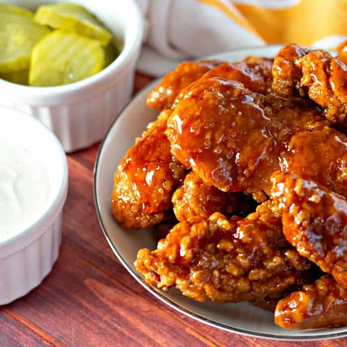 Air Fryer Sweet And Spicy Crispy Chicken Tenders - Bake Me Some Sugar