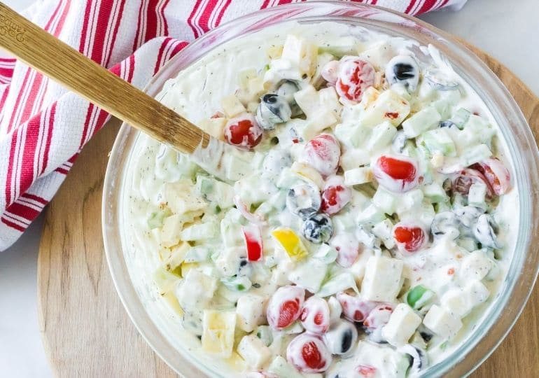 vegetable salad in a glass bowl