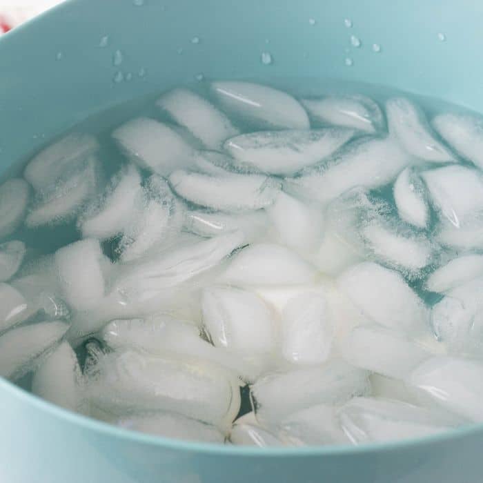 eggs in ice bath