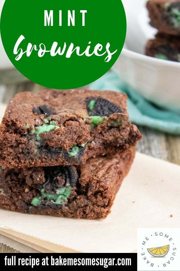 mint Oreo Brownies on table 