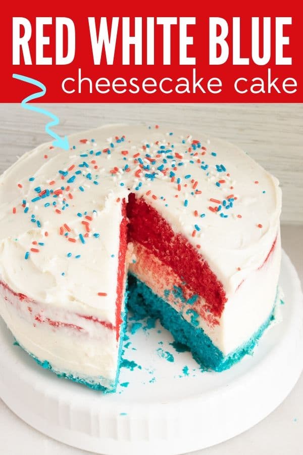 red white blue cake