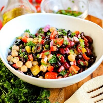 The Best Colorful Rainbow Bean Salad Recipe • Bake Me Some Sugar