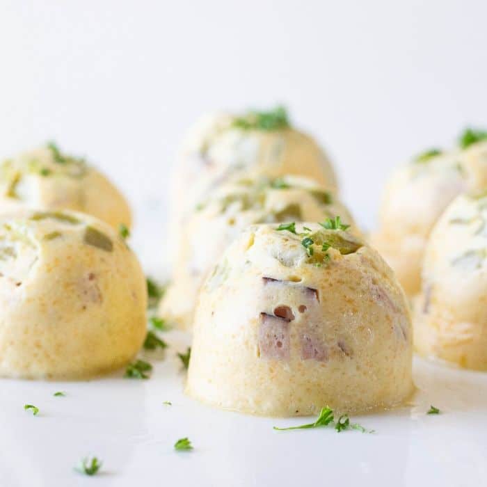 cheese egg bites on a plate