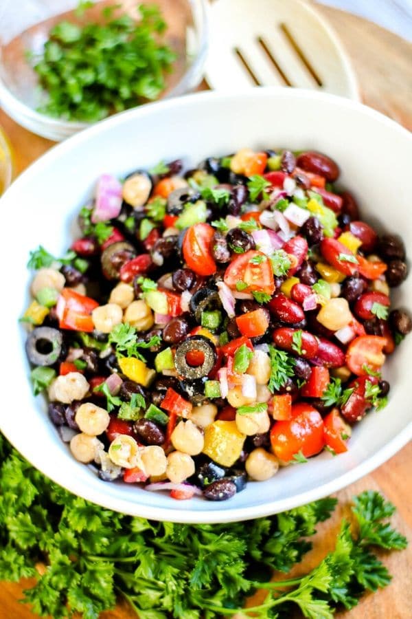 The Best Colorful Rainbow Bean Salad Recipe • Bake Me Some Sugar