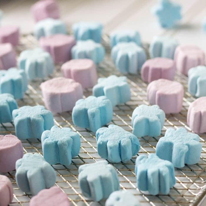 marshmallows laid out on a wire rack