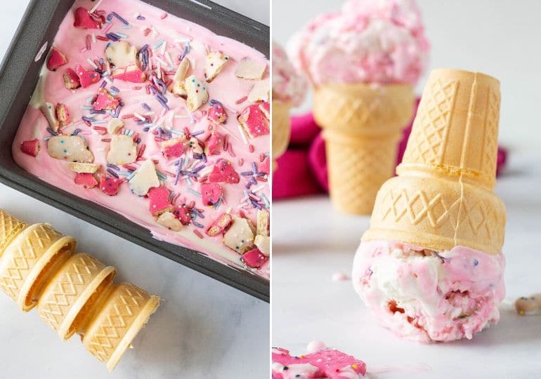 Circus Animal Cookie Ice Cream No Churn Recipe with Video • Bake Me