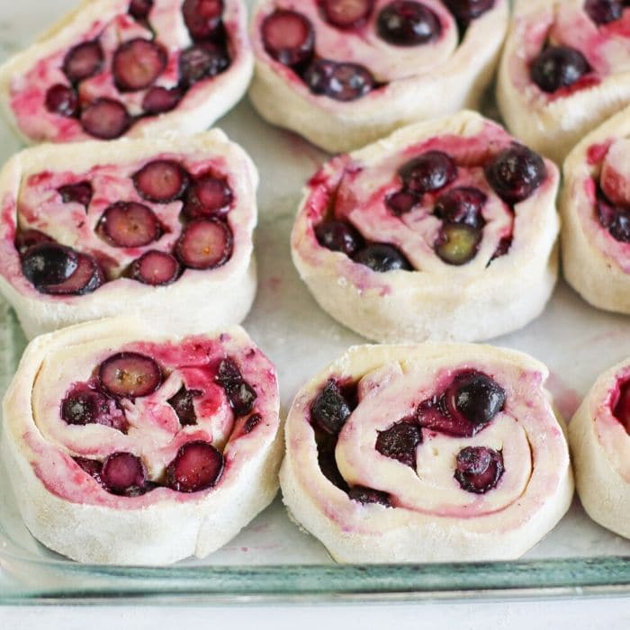 sweet rolls on a pan 