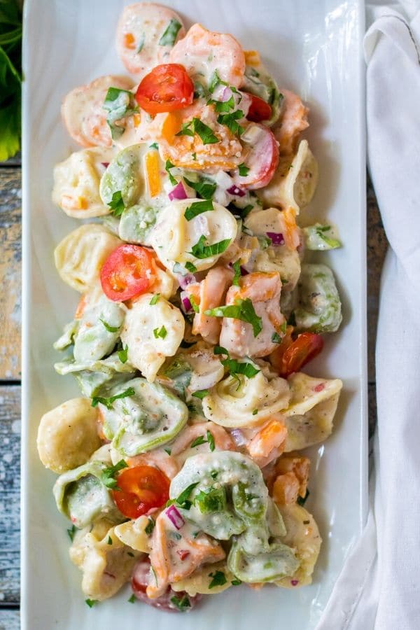 Tortellini Pasta Salad Recipe With Homemade Sauce • Bake Me Some Sugar