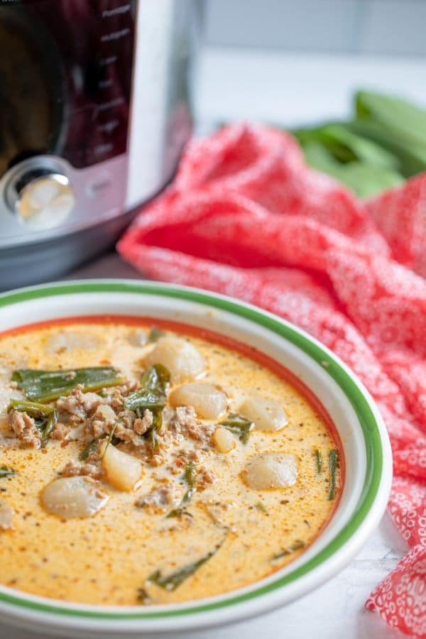 zuppa toscano keto soup in a bowl 