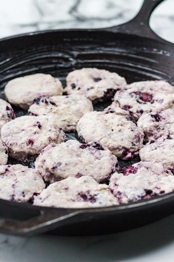 cast iron  blueberry biscuits 