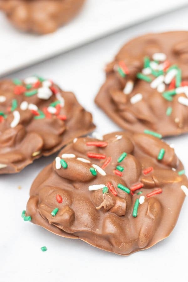 sprinkles on peanut clusters 