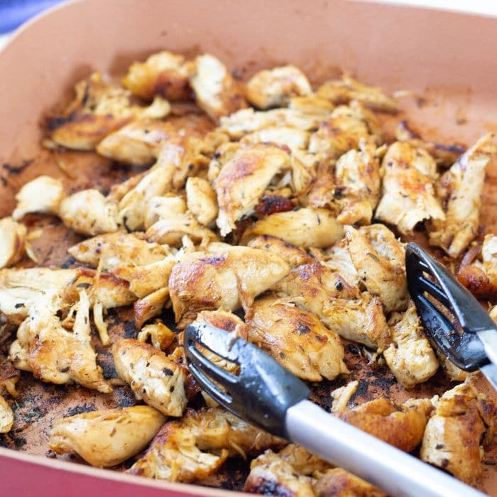 cooked chicken in a skillet