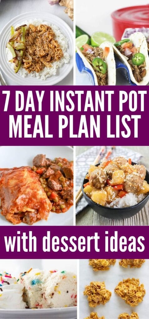 instant pot meal plan