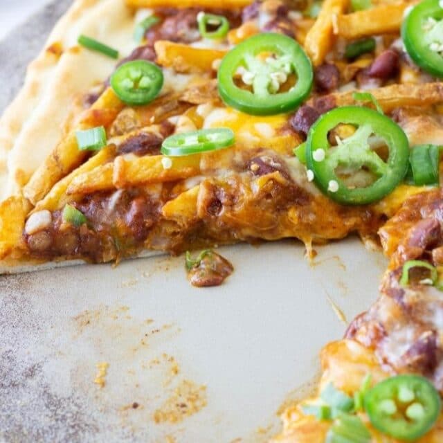 Chili Cheese Fries Pizza Recipe (with video) • Bake Me Some Sugar