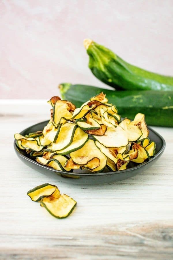 zucchini chips on a plate 