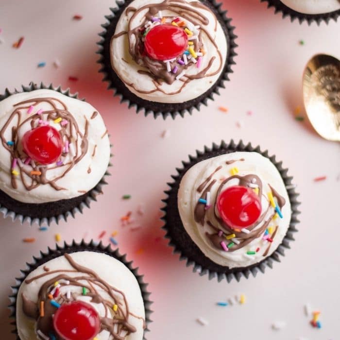 birthday cupcakes on counter 