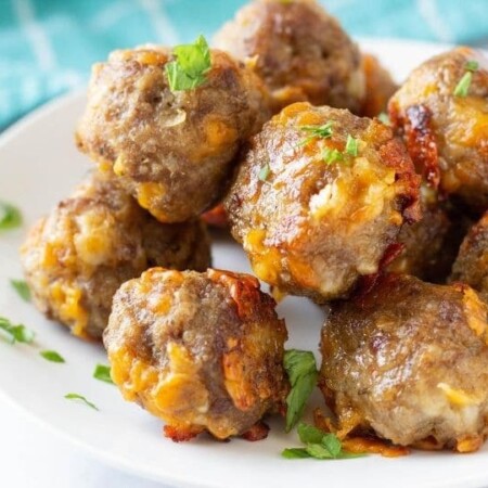 bisquick sausage balls on a plate