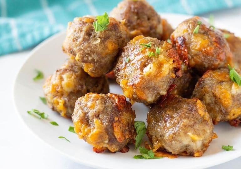 bisquick sausage balls on a plate