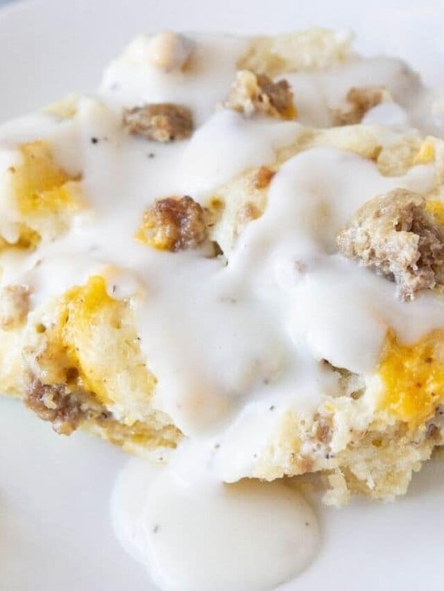 Biscuit Gravy Casserole • Bake Me Some Sugar