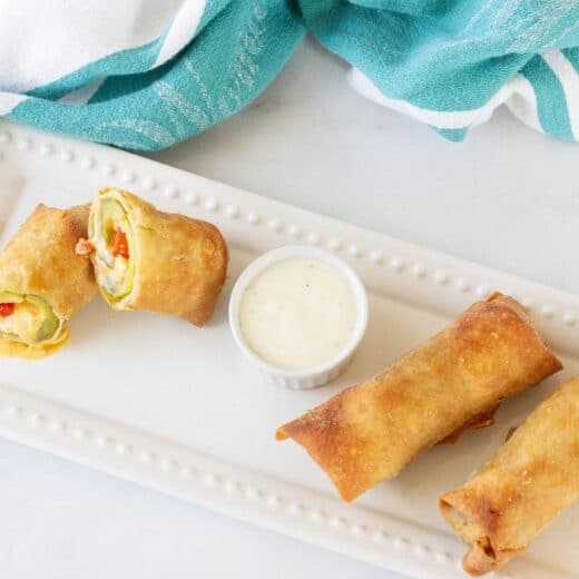 Pimento Cheese Pickle Egg Rolls Recipe • Bake Me Some Sugar