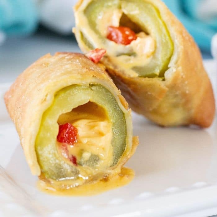 fried pickles in egg roll wrappers