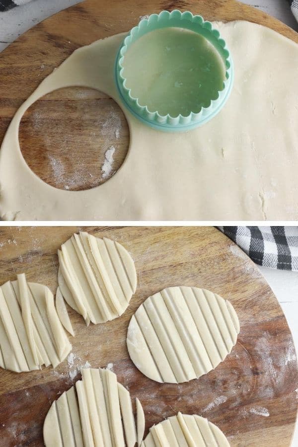 pie crust cut and shaped 