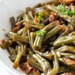 homemade green beans in bowl
