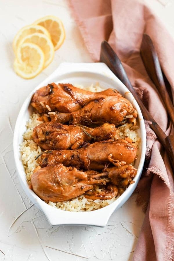 chicken in a serving platter 