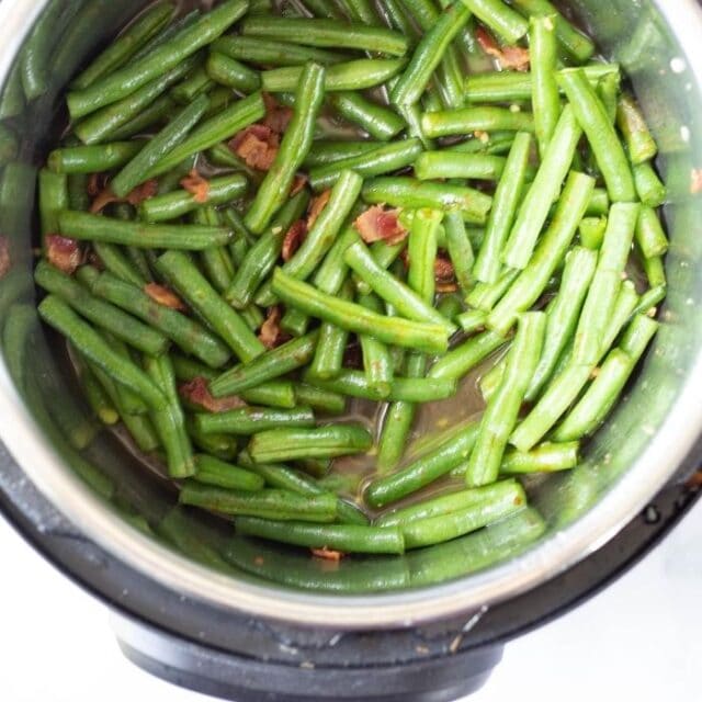 Instant Pot Green Beans With Bacon Recipe Bake Me Some Sugar
