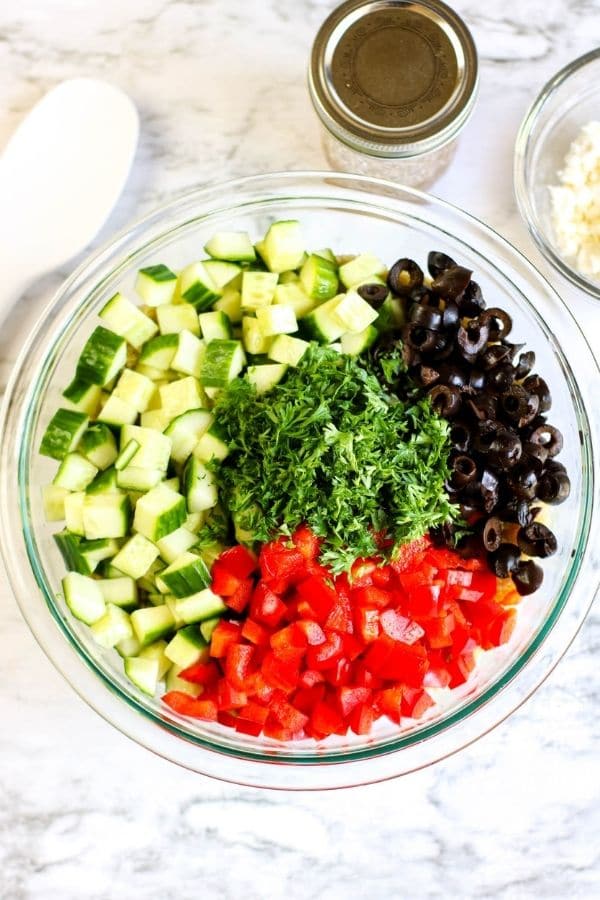 vegetables in a bowl for salad 